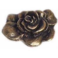 Emenee OR283-ABS Premier Collection Rose 1-1/2 inch x 1-1/2 inch in Antique Bright Silver Bloom Series